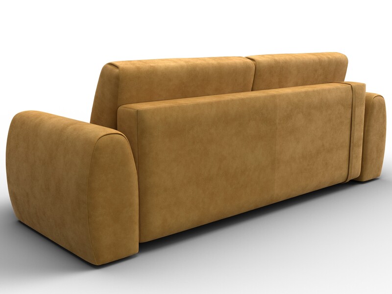 Диван прямой Лига-115 НПБ, Велюр, BRUT 10 желтый