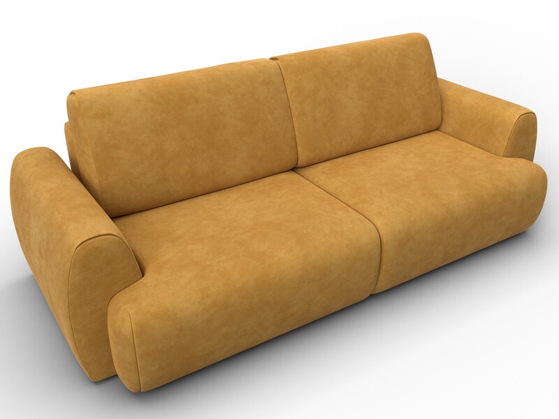 Диван прямой Лига-115 НПБ, Велюр, BRUT 10 желтый