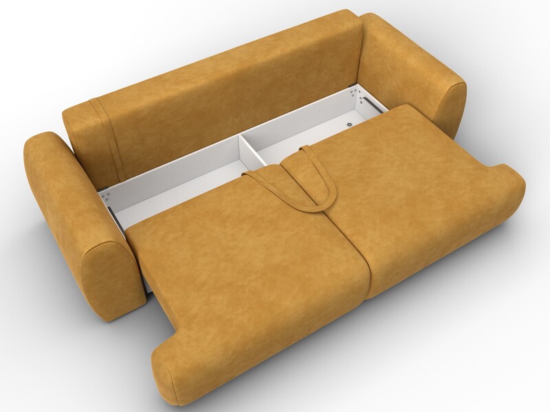 Диван прямой Лига-115 НПБ, Велюр, BRUT 10 желтый