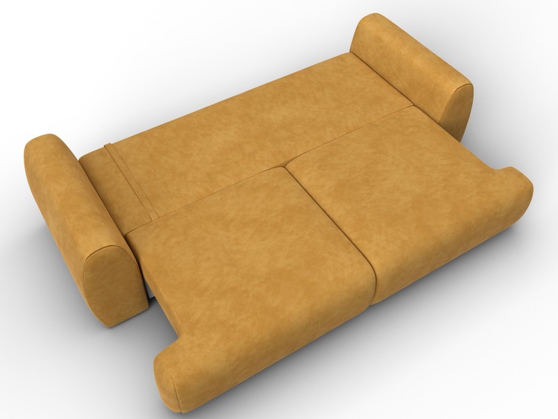 Диван прямой Лига-115 НПБ, Велюр, BRUT 10 желтый