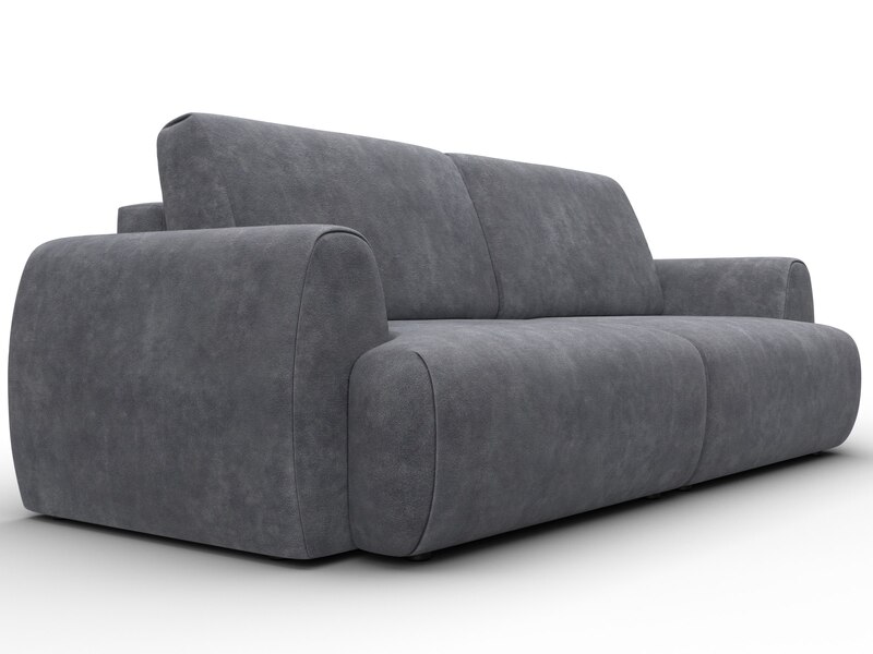 Диван прямой Лига-115 НПБ, Велюр, BRUT 16 темно-серый