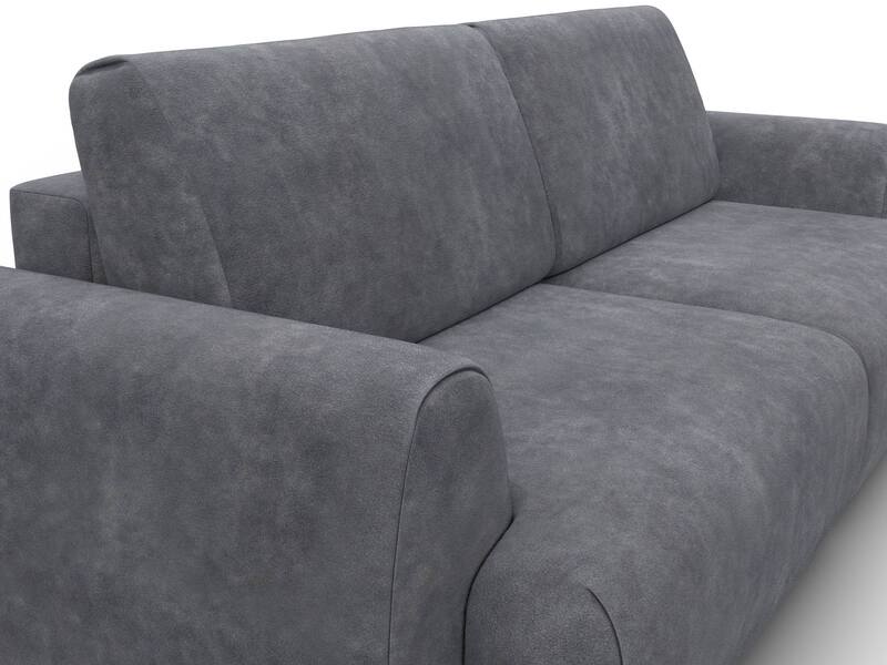 Диван прямой Лига-115 НПБ, Велюр, BRUT 16 темно-серый