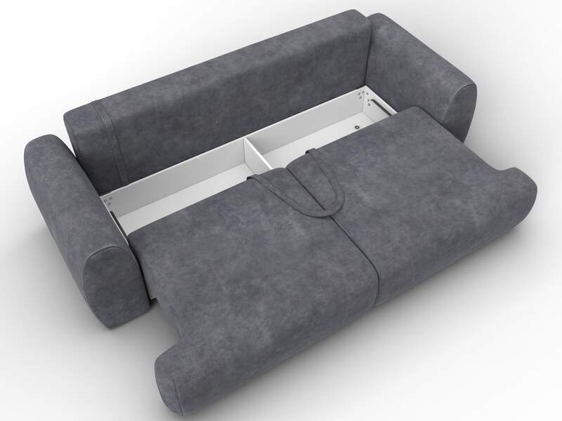 Диван прямой Лига-115 НПБ, Велюр, BRUT 16 темно-серый