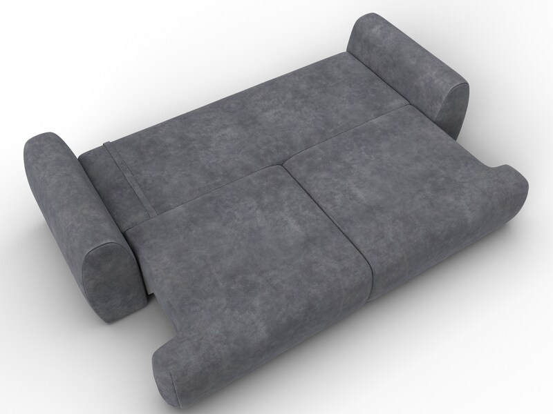 Диван прямой Лига-115 НПБ, Велюр, BRUT 16 темно-серый