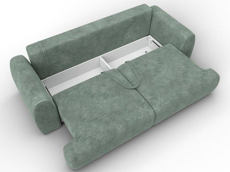 Диван прямой Лига-115 НПБ, Велюр, BRUT 08 зеленый