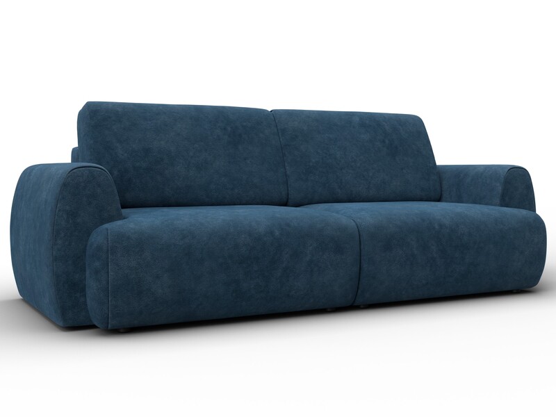 Диван прямой Лига-115 НПБ, Велюр, BRUT 11 синий