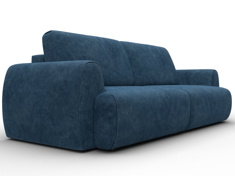 Диван прямой Лига-115 НПБ, Велюр, BRUT 11 синий