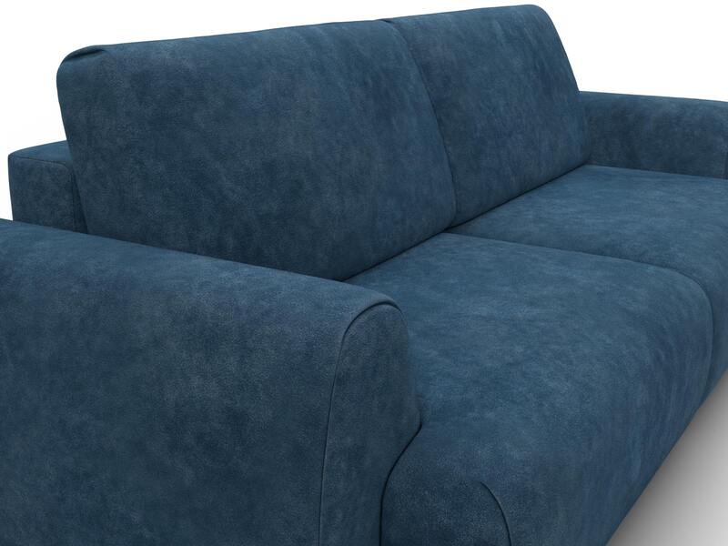 Диван прямой Лига-115 НПБ, Велюр, BRUT 11 синий