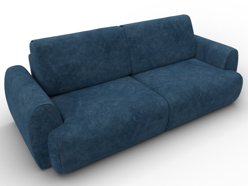 Диван прямой Лига-115 НПБ, Велюр, BRUT 11 синий