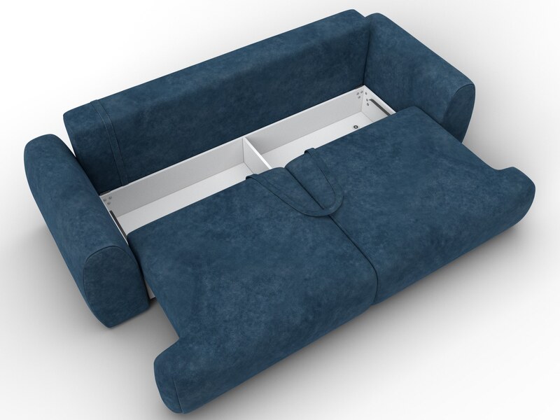 Диван прямой Лига-115 НПБ, Велюр, BRUT 11 синий