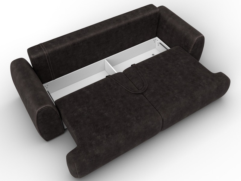 Диван прямой Лига-115 НПБ, Велюр, BRUT 17 коричневый