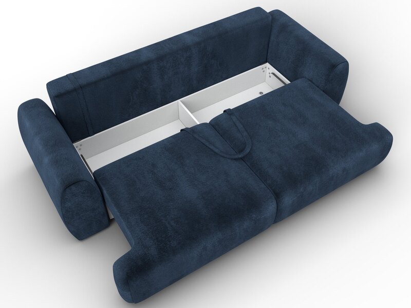 Диван прямой Лига-115 НПБ, Велюр, TOWER 13 синий