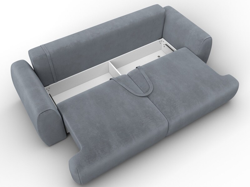 Диван прямой Лига-115 НПБ, Велюр, TOWER 10 серый