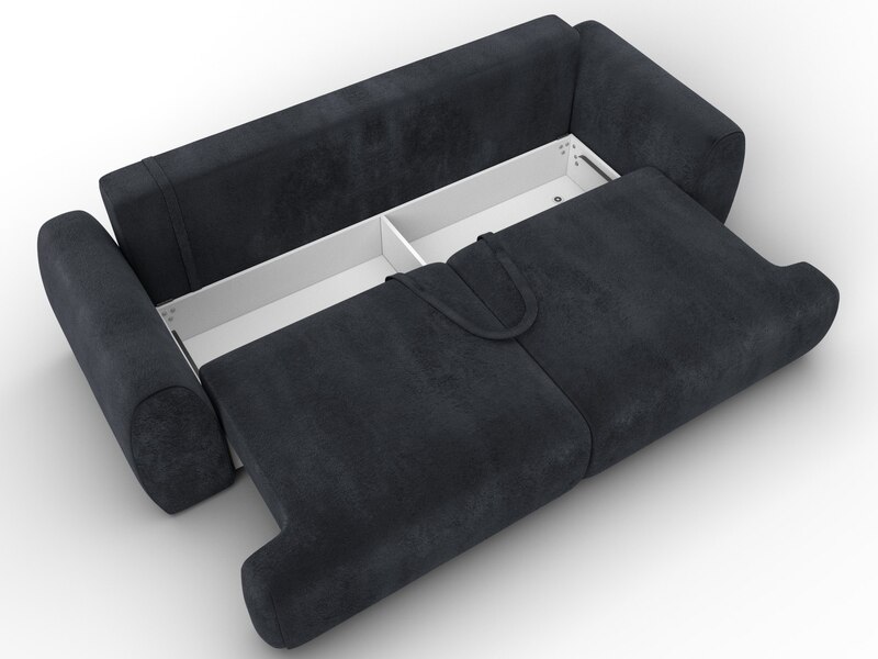 Диван прямой Лига-115 НПБ, Велюр, TOWER 11 темно-серый