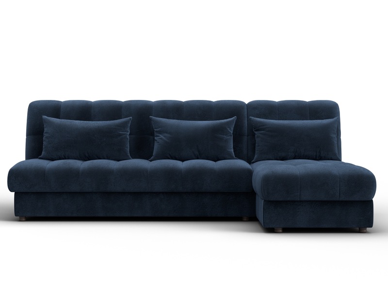 Диван угловой Лига-116 НПБ угол правый, Велюр, TOWER 13 синий