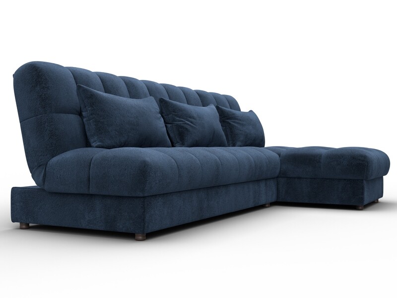 Диван угловой Лига-116 НПБ угол правый, Велюр, TOWER 13 синий