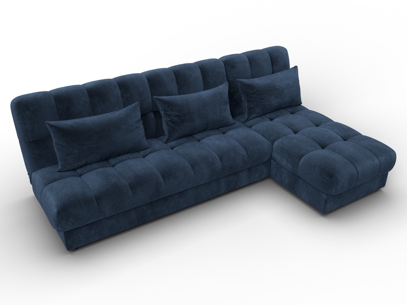 Диван угловой Лига-116 НПБ угол правый, Велюр, TOWER 13 синий