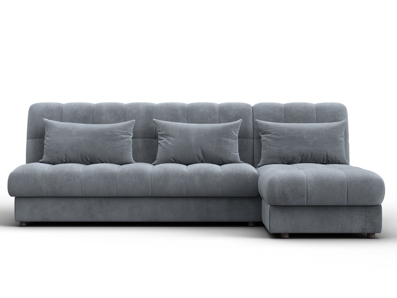 Диван угловой Лига-116 НПБ угол правый, Велюр, TOWER 10 серый