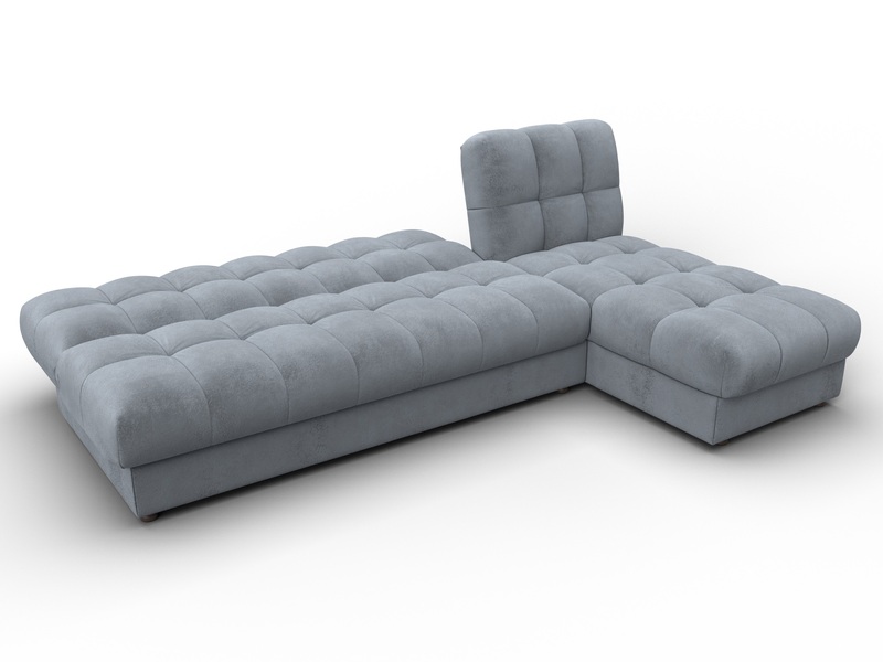 Диван угловой Лига-116 НПБ угол правый, Велюр, TOWER 10 серый