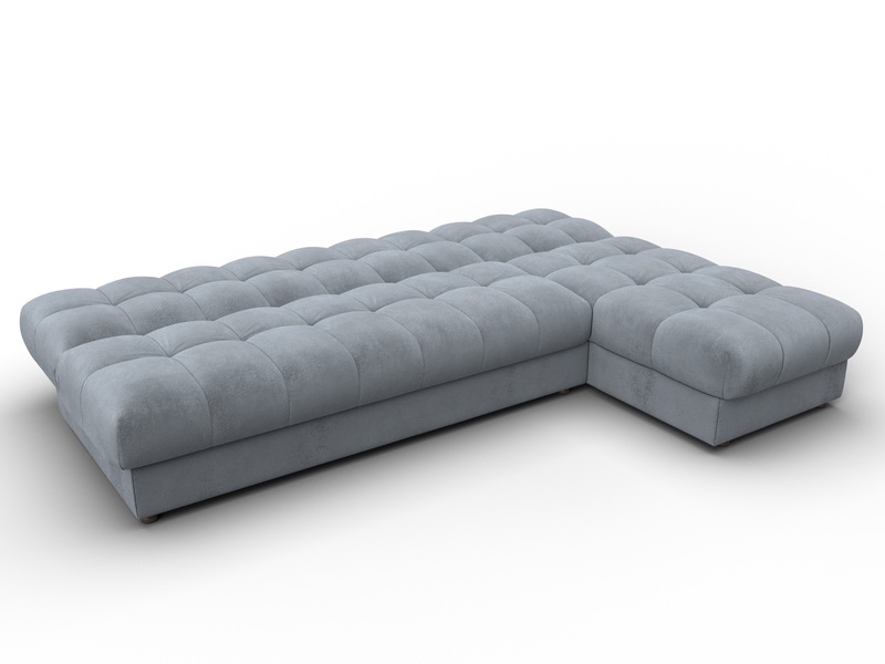 Диван угловой Лига-116 НПБ угол правый, Велюр, TOWER 10 серый