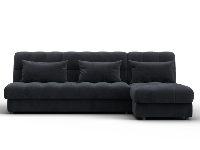 Диван угловой Лига-116 НПБ угол правый, Велюр, TOWER 11 темно-серый