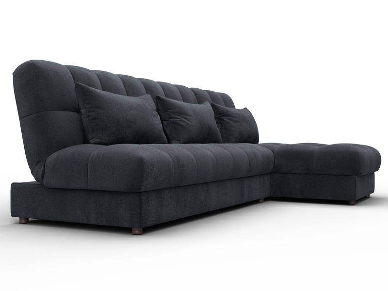 Диван угловой Лига-116 НПБ угол правый, Велюр, TOWER 11 темно-серый