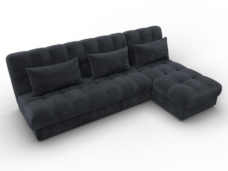 Диван угловой Лига-116 НПБ угол правый, Велюр, TOWER 11 темно-серый