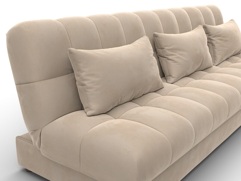 Диван угловой Лига-116 НПБ угол правый, Велюр, SEVEN 729 бежевый