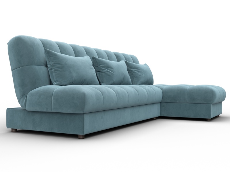 Диван угловой Лига-116 НПБ угол правый, Велюр, SEVEN 113 бирюзовый