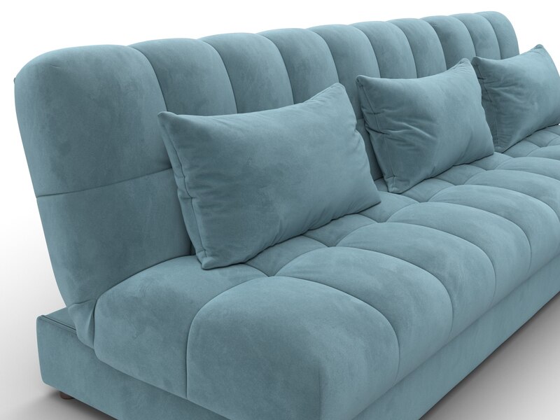 Диван угловой Лига-116 НПБ угол правый, Велюр, SEVEN 113 бирюзовый