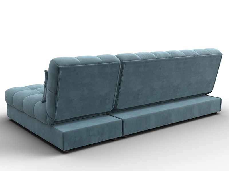 Диван угловой Лига-116 НПБ угол правый, Велюр, SEVEN 113 бирюзовый