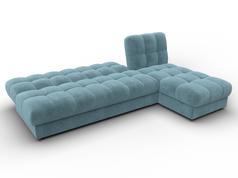 Диван угловой Лига-116 НПБ угол правый, Велюр, SEVEN 113 бирюзовый