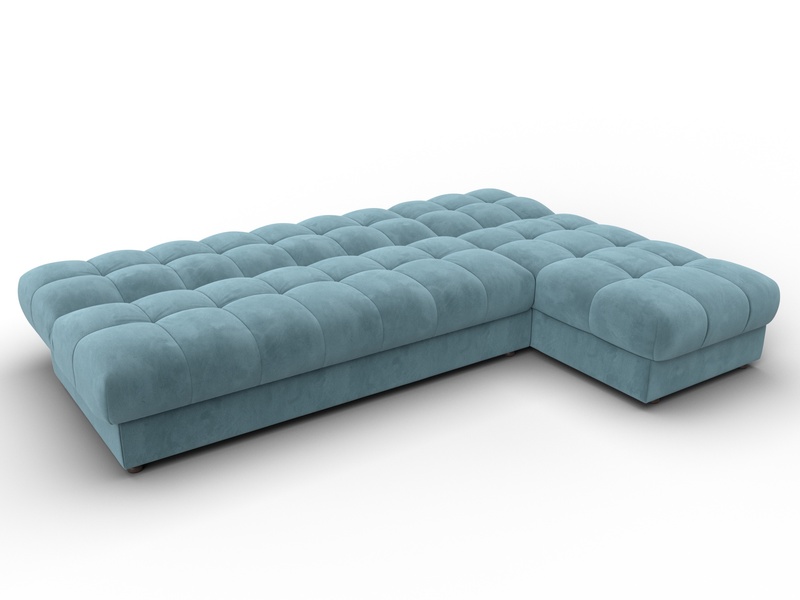 Диван угловой Лига-116 НПБ угол правый, Велюр, SEVEN 113 бирюзовый