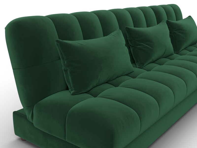 Диван угловой Лига-116 НПБ угол правый, Велюр, SEVEN 626 зеленый