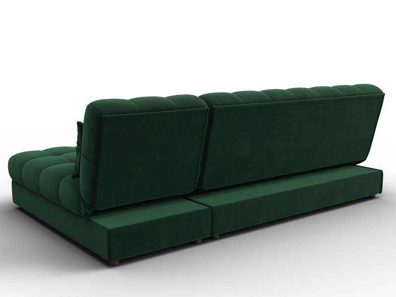Диван угловой Лига-116 НПБ угол правый, Велюр, SEVEN 626 зеленый