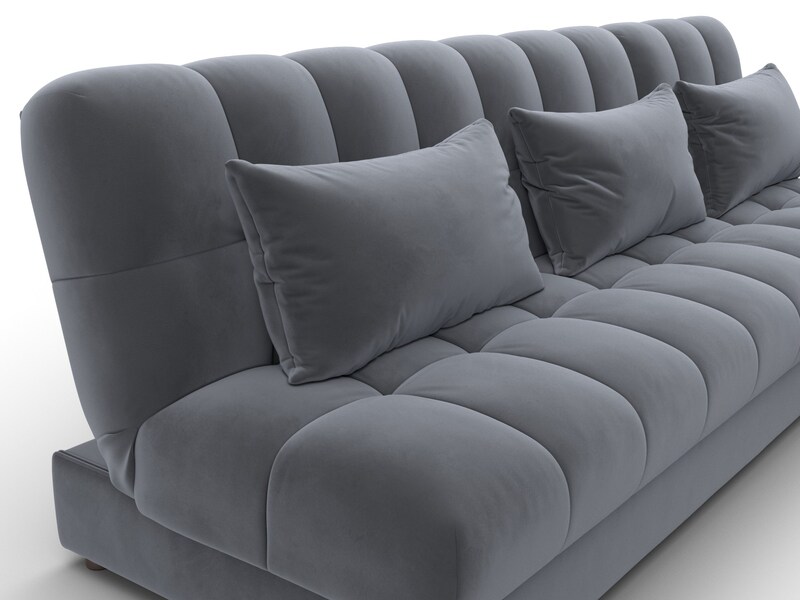 Диван угловой Лига-116 НПБ угол правый, Велюр, SEVEN 17 серый