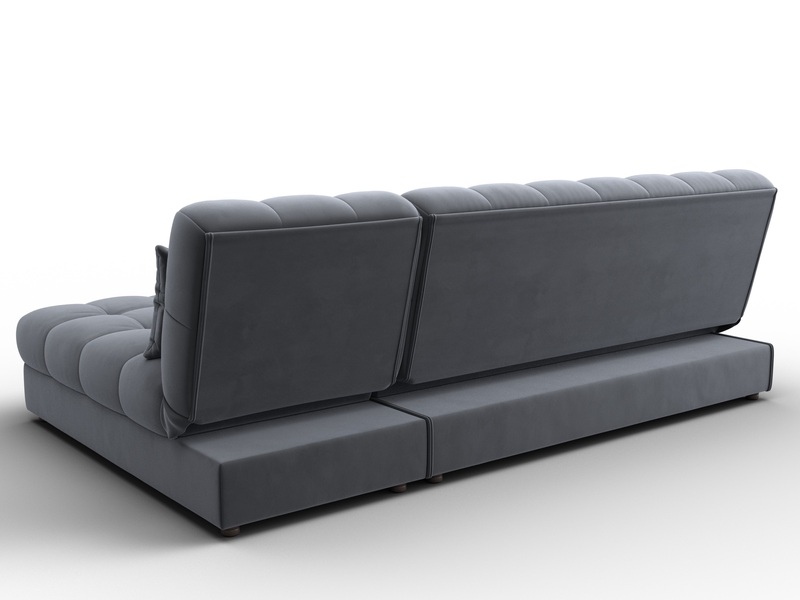 Диван угловой Лига-116 НПБ угол правый, Велюр, SEVEN 17 серый