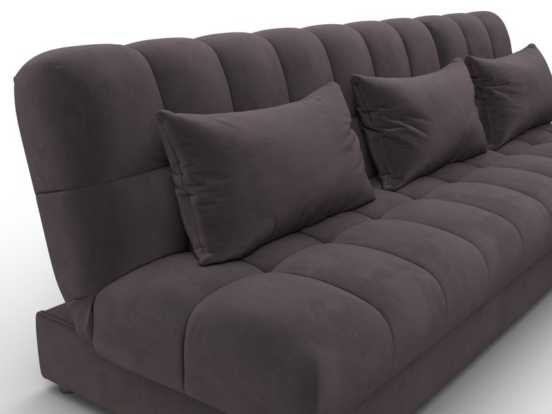 Диван угловой Лига-116 НПБ угол правый, Велюр, SEVEN 727 коричневый