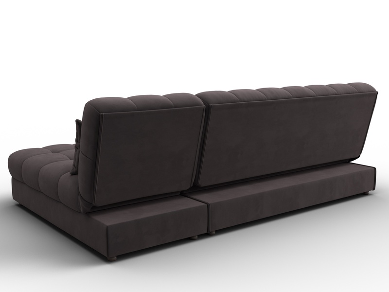 Диван угловой Лига-116 НПБ угол правый, Велюр, SEVEN 727 коричневый