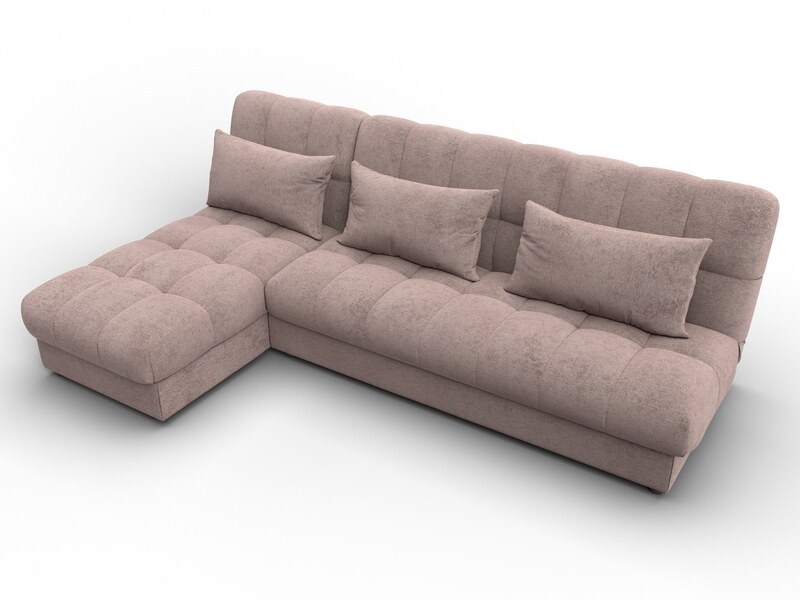 Диван угловой Лига-116 НПБ угол левый, Велюр, TOWER 05 бежевый