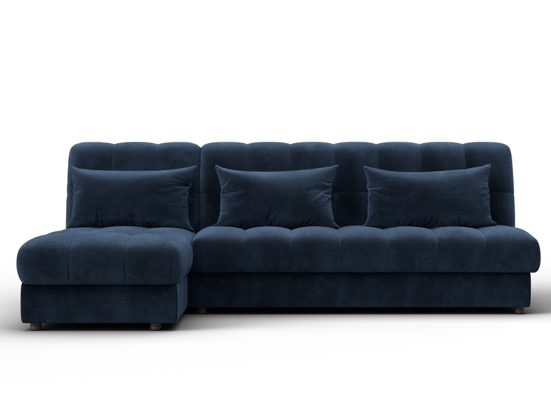 Диван угловой Лига-116 НПБ угол левый, Велюр, TOWER 13 синий