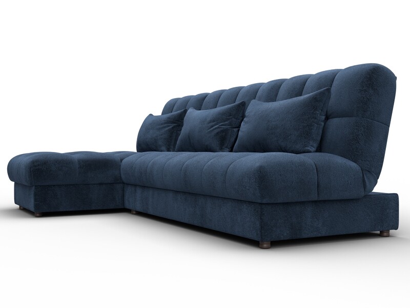 Диван угловой Лига-116 НПБ угол левый, Велюр, TOWER 13 синий