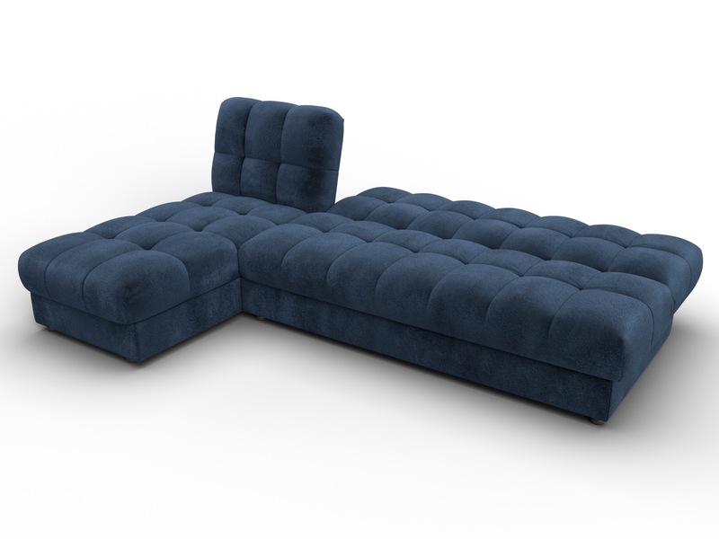 Диван угловой Лига-116 НПБ угол левый, Велюр, TOWER 13 синий