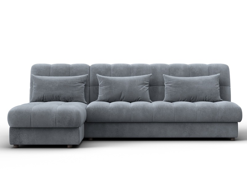 Диван угловой Лига-116 НПБ угол левый, Велюр, TOWER 10 серый