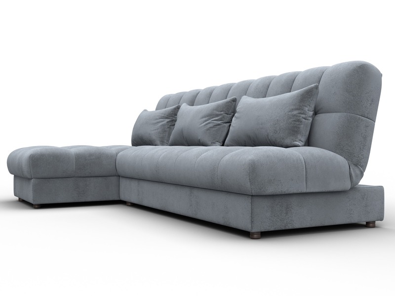 Диван угловой Лига-116 НПБ угол левый, Велюр, TOWER 10 серый