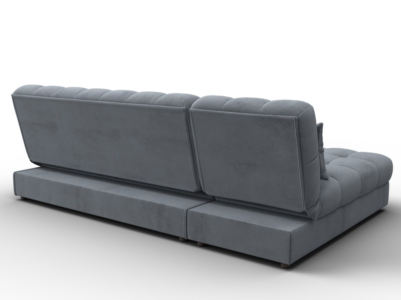 Диван угловой Лига-116 НПБ угол левый, Велюр, TOWER 10 серый