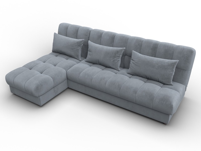 Диван угловой Лига-116 НПБ угол левый, Велюр, TOWER 10 серый