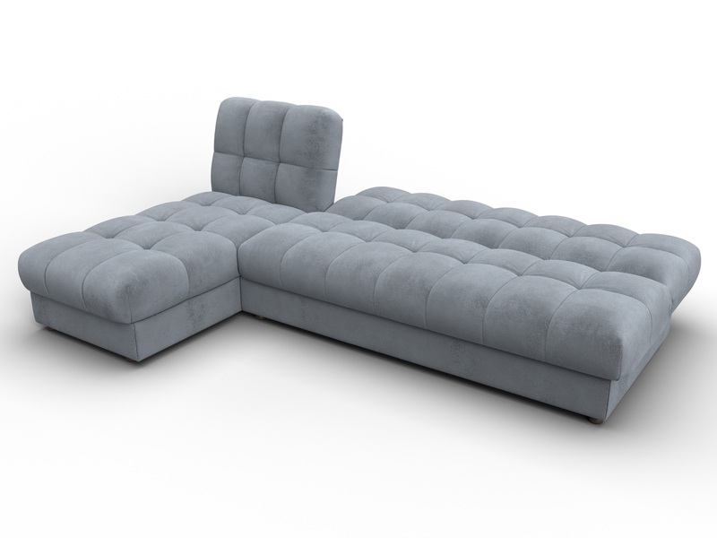 Диван угловой Лига-116 НПБ угол левый, Велюр, TOWER 10 серый