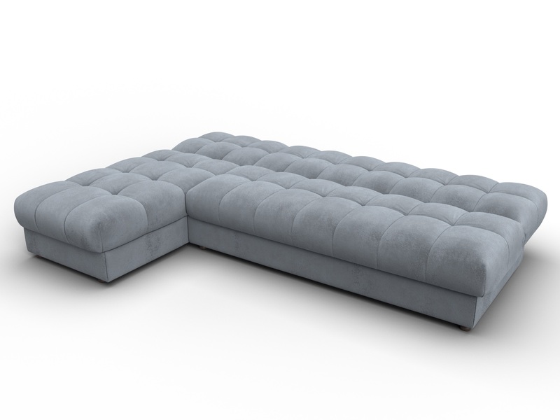 Диван угловой Лига-116 НПБ угол левый, Велюр, TOWER 10 серый