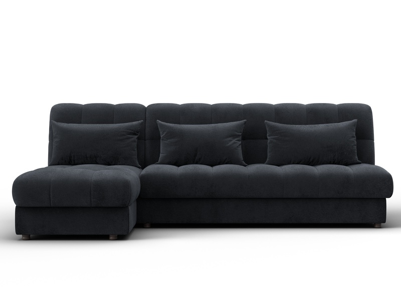 Диван угловой Лига-116 НПБ угол левый, Велюр, TOWER 11 темно-серый